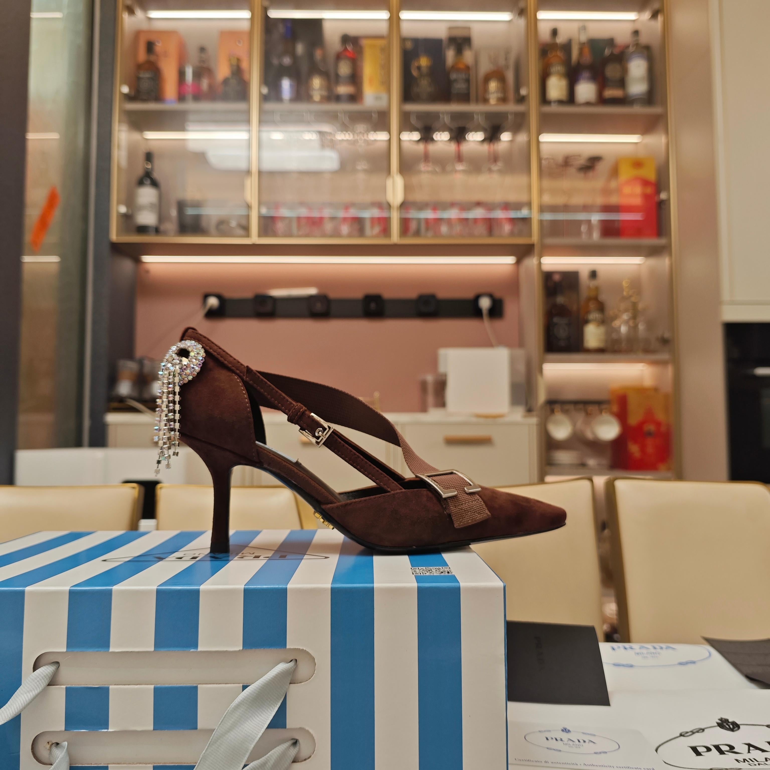 PRA 26S High Heel Pump 70 Brown Velvet 630563