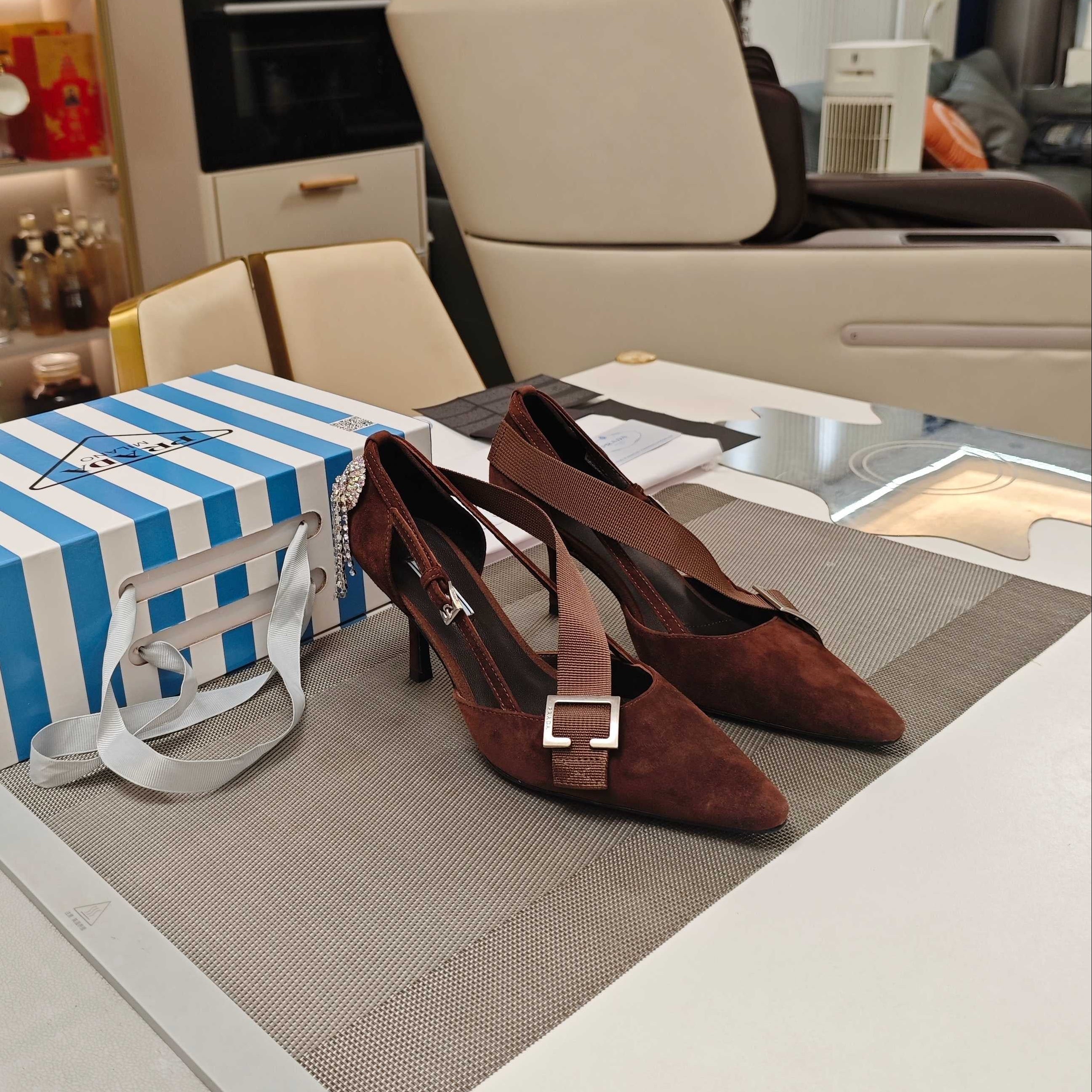 PRA 26S High Heel Pump 70 Brown Velvet 630563