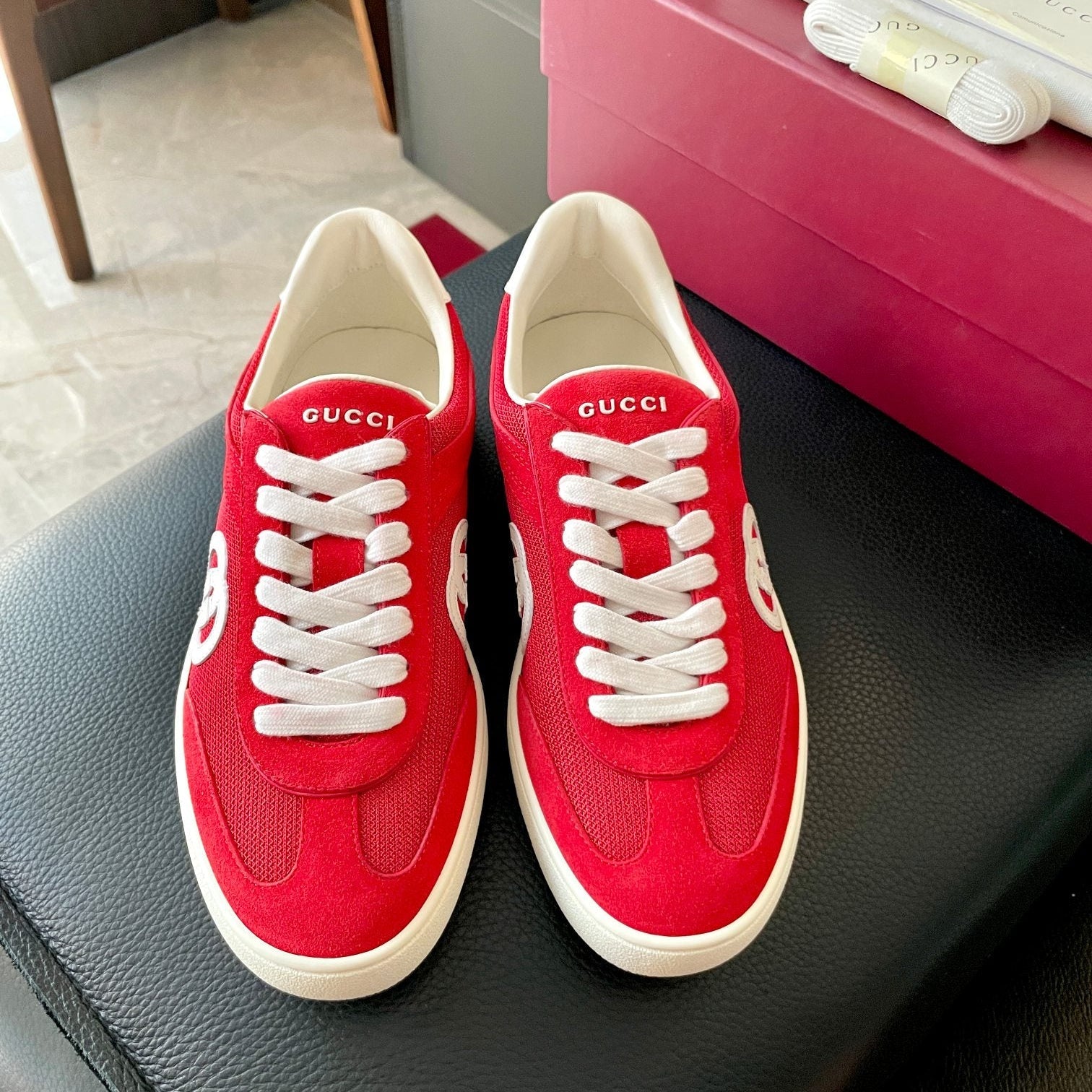 GG 26 Sneaker Red Suede Sheepskin 632808