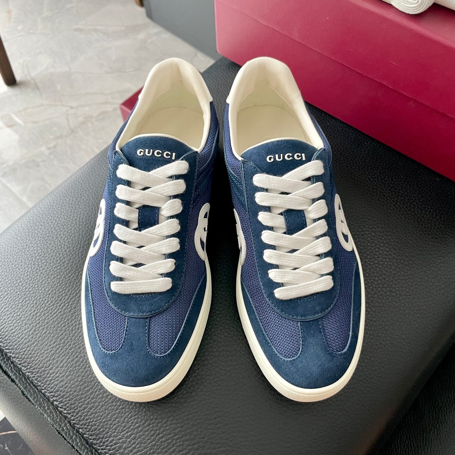 GG 26 Sneaker Blue Monogram Suede Sheepskin 632812