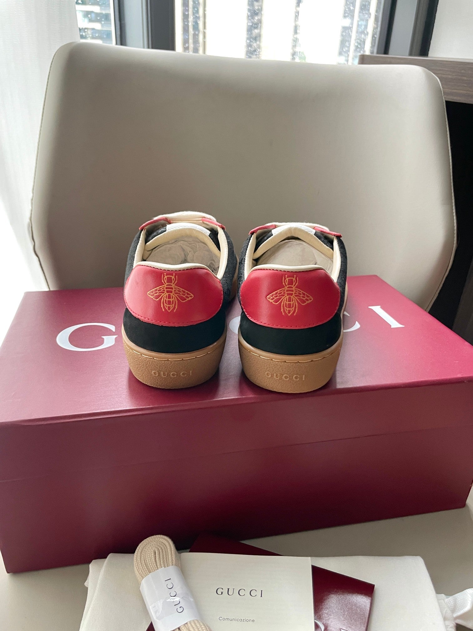 GG 26 Sneaker Black Pink Canvas Suede 632801