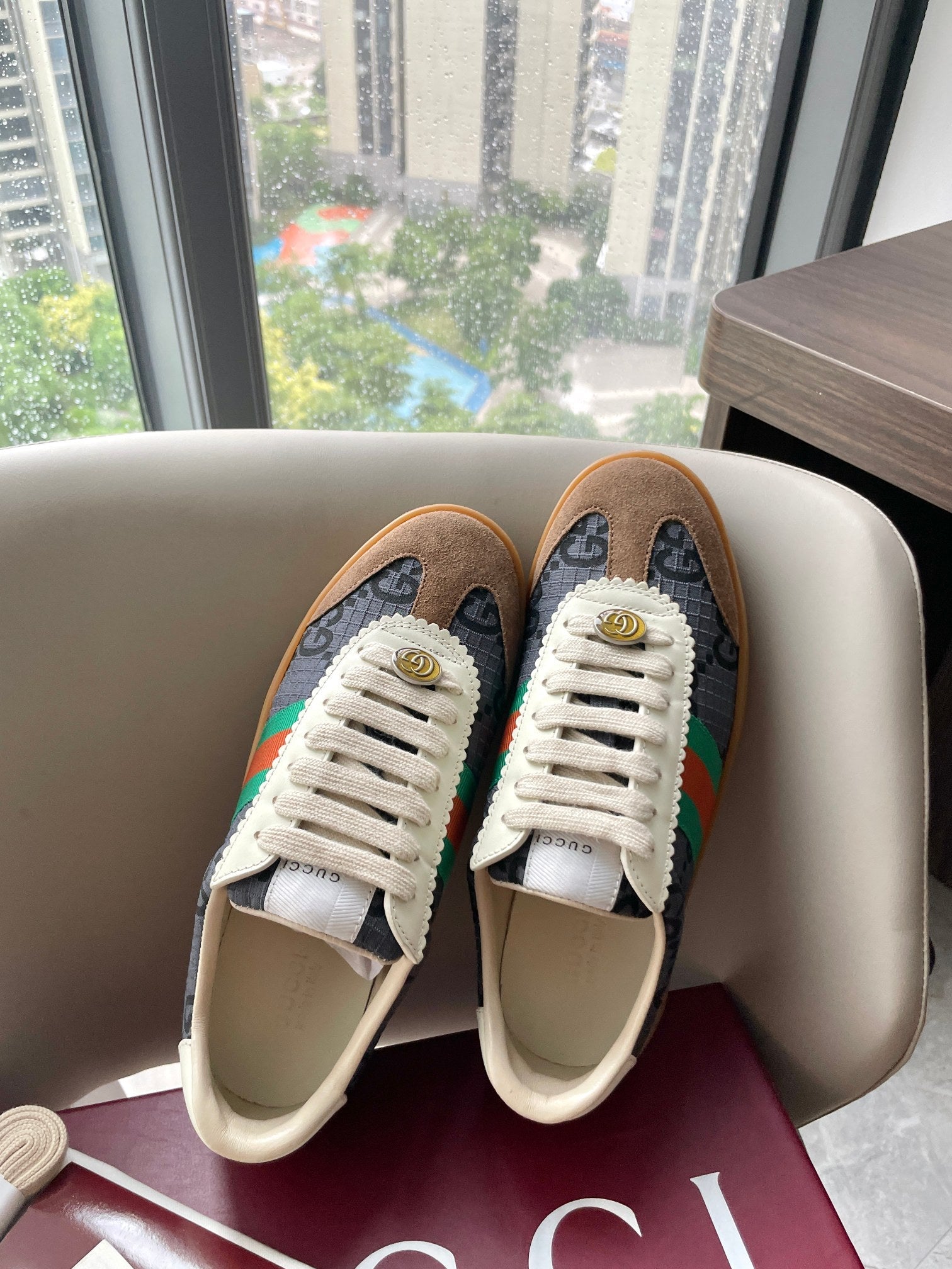 GG 26 Sneaker Brown Gray Canvas Suede 632803