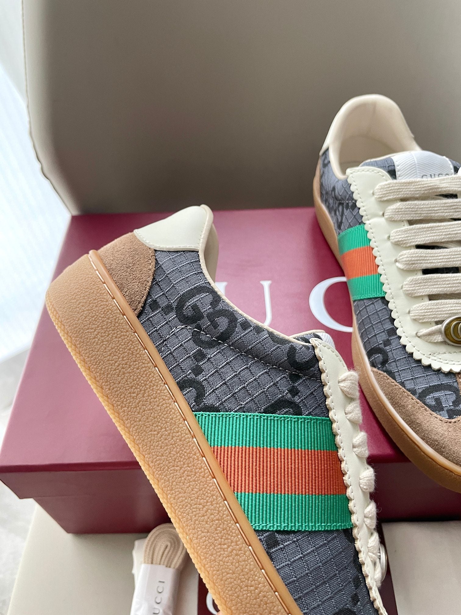 GG 26 Sneaker Brown Gray Canvas Suede 632803