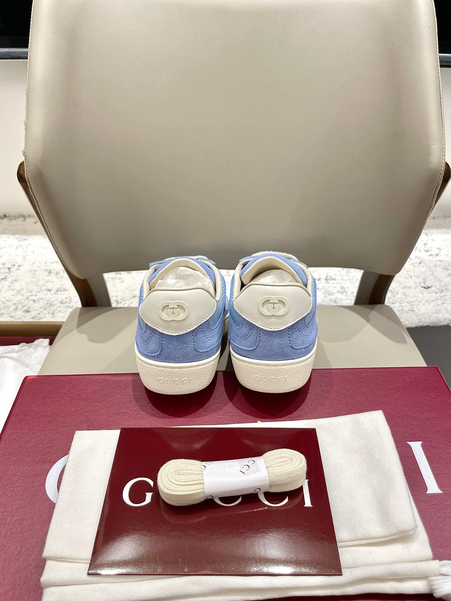 GG 26 Sneaker Baby Blue Canvas Suede 632818