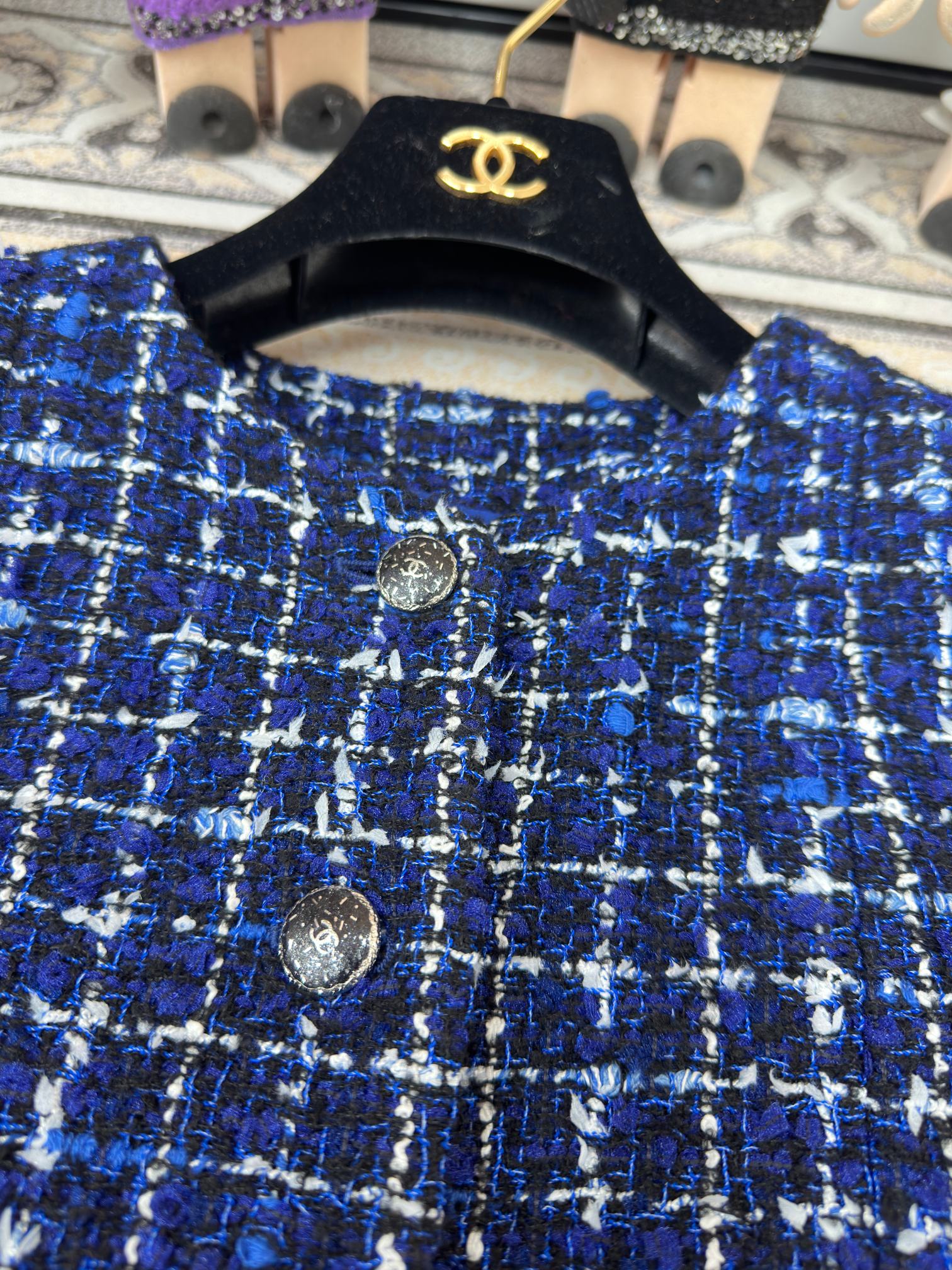 CC  Tweed Jacket Blue Polyamide Wool 251879