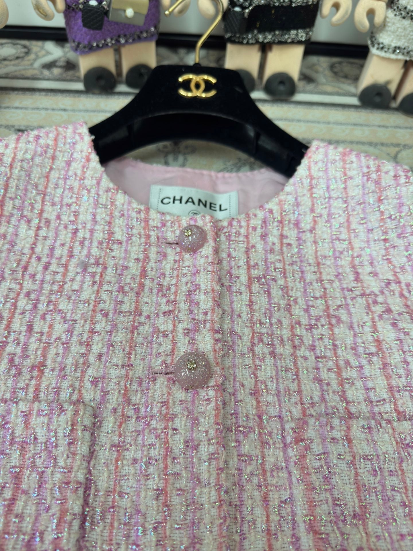 CC Tweed Vest Pink Cotton Wool 219841