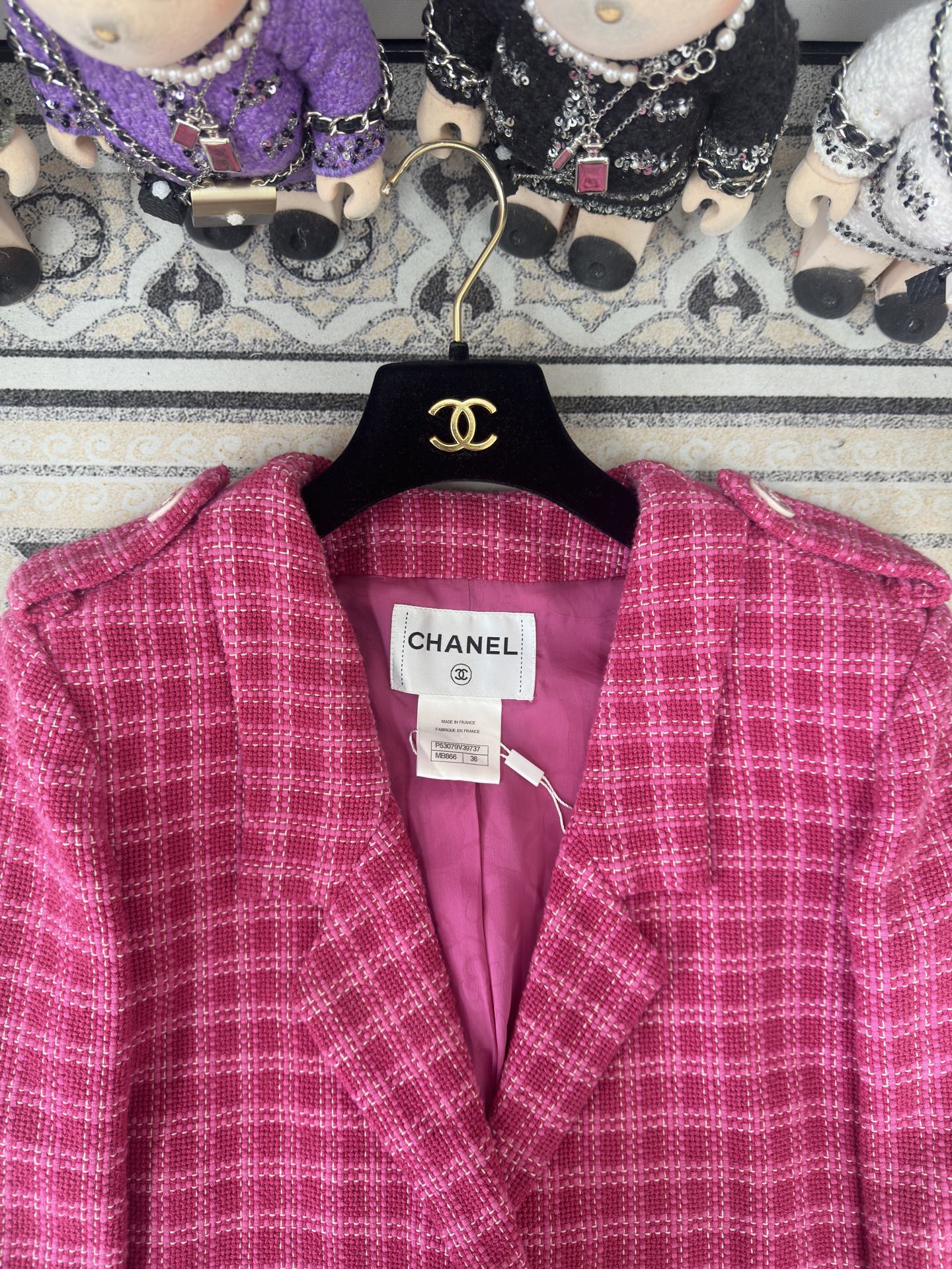 CC  Tweed Jacket Dack Pink Cotton 251875