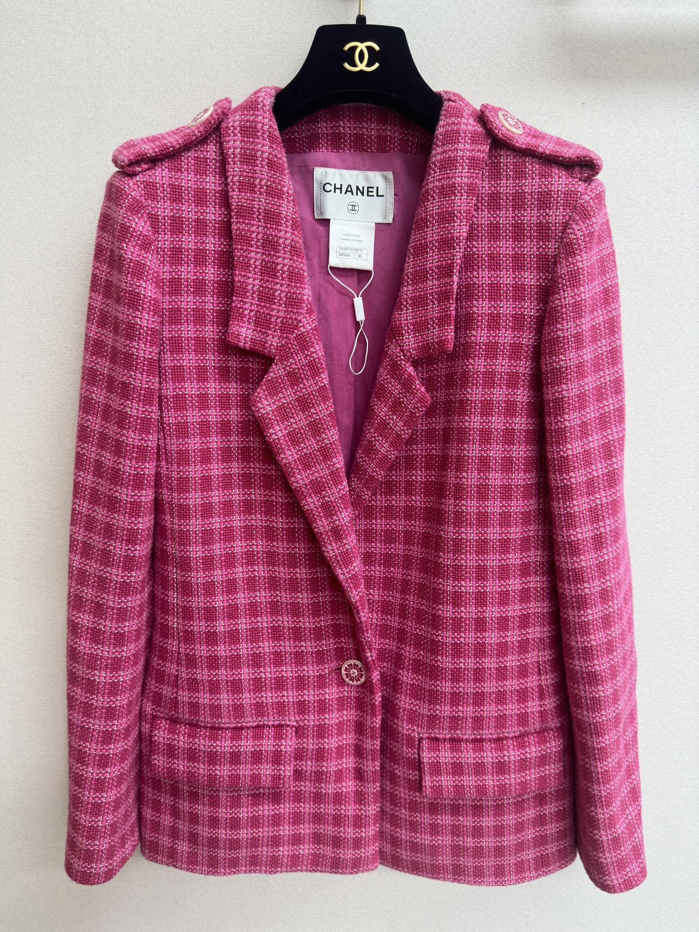 CC  Tweed Jacket Dack Pink Cotton 251875
