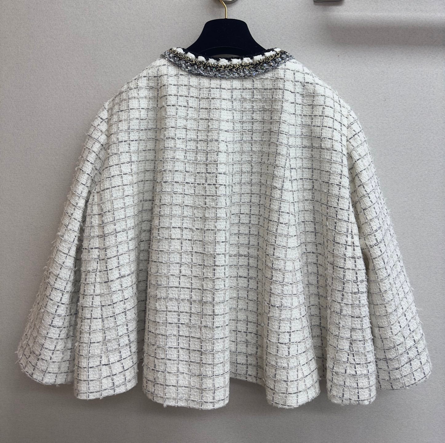 CC 25 Tweed Plaid Jacket White Cotton Polyester 251871