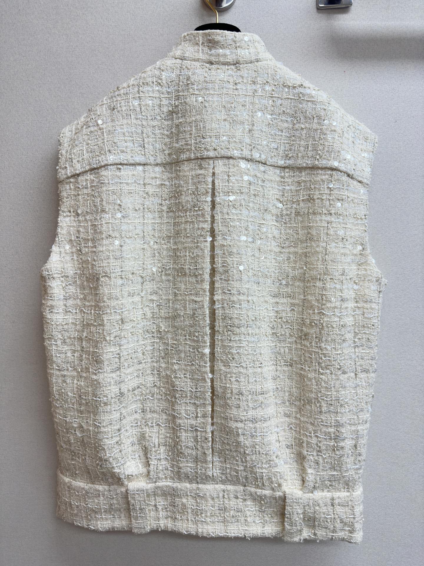 CC Tweed Twinkle Vest White Cotton Polyamide 251873