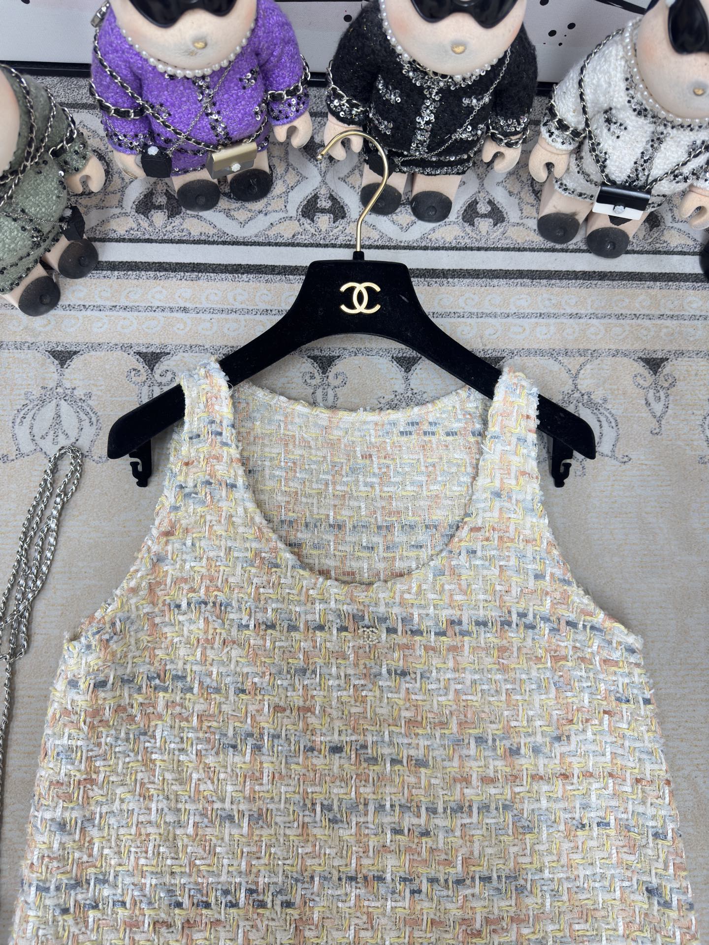 CC Tweed Vest Top Multicolor Cotton Polyamide 251837