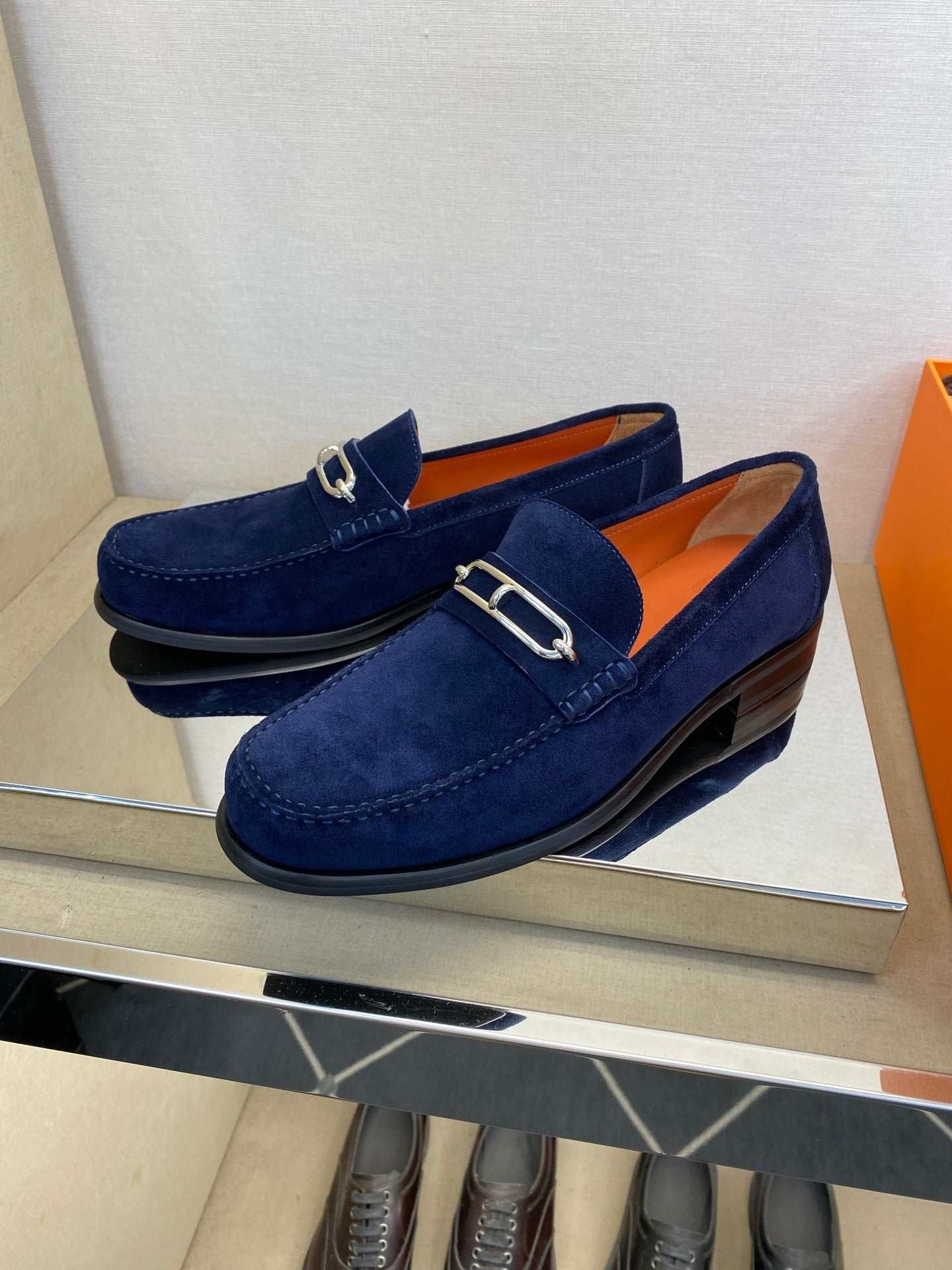 HM Men's Colette Loafer Navy Blue Suede 680425