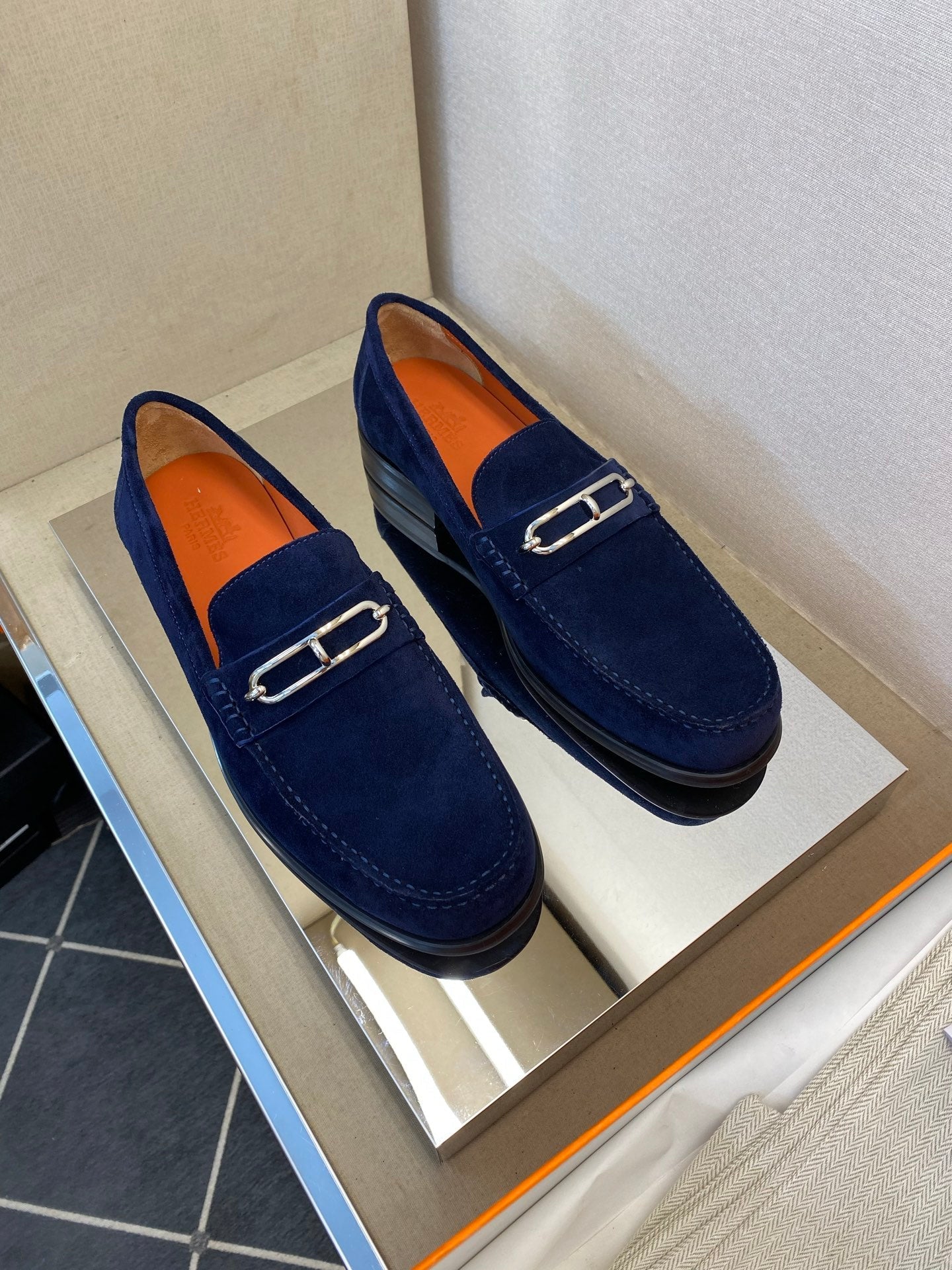 HM Men's Colette Loafer Navy Blue Suede 680425