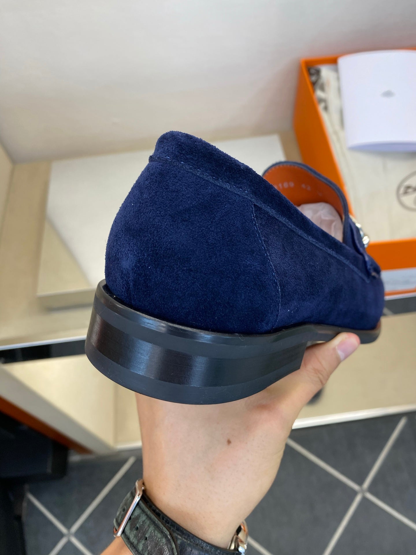 HM Men's Colette Loafer Navy Blue Suede 680425