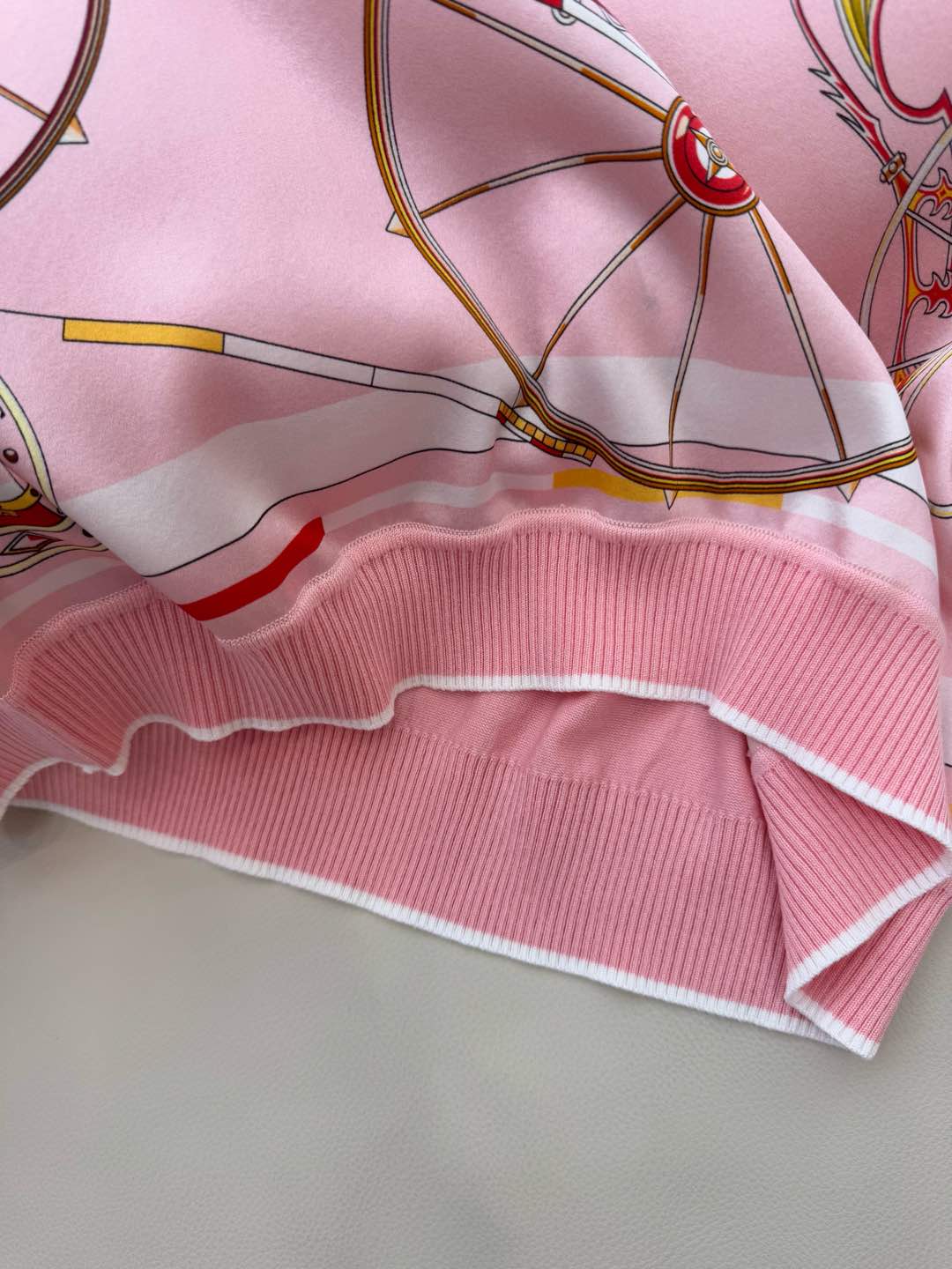 Hm Long Sleeve Knit Sweater Pink Silk