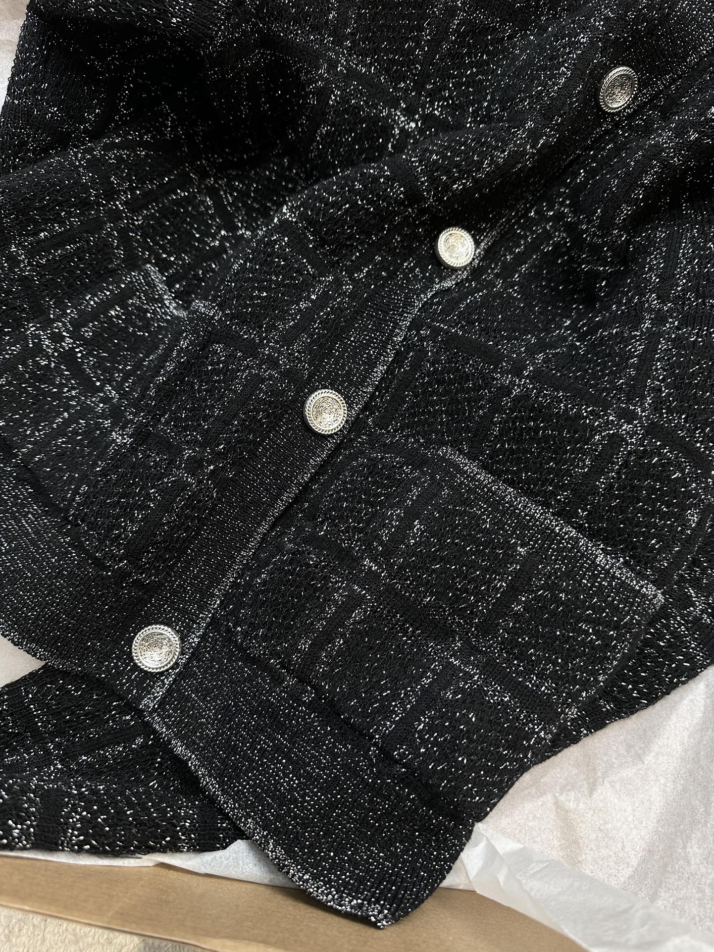 GG 25 Cardigan Black Cotton 0020