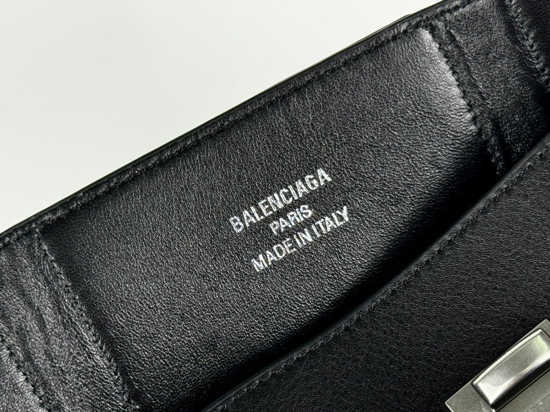 BEL AIR CARRY ALL BAG 29 IN BLACK NAPPA LAMBSKIN SILVER HARDWARE