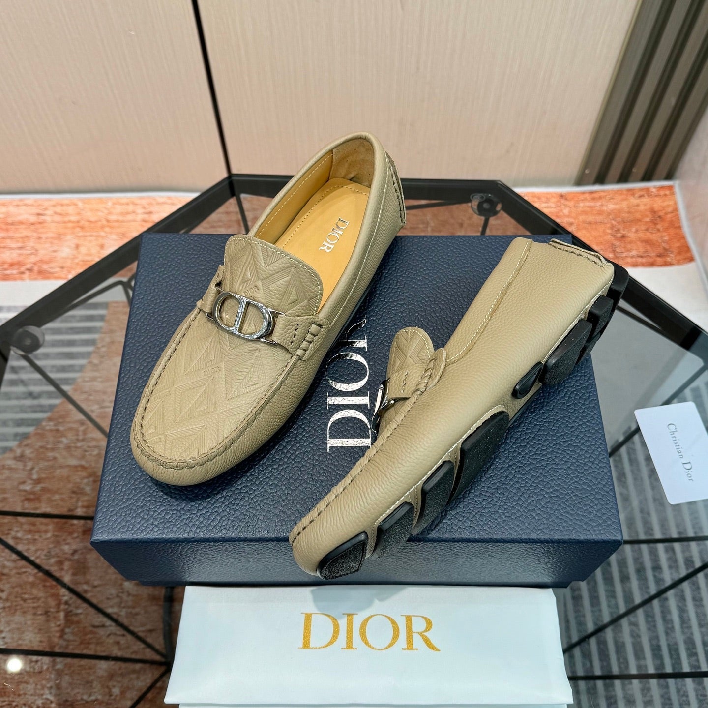 CD OdÃ©on Loafer Beige Calfskin 638582