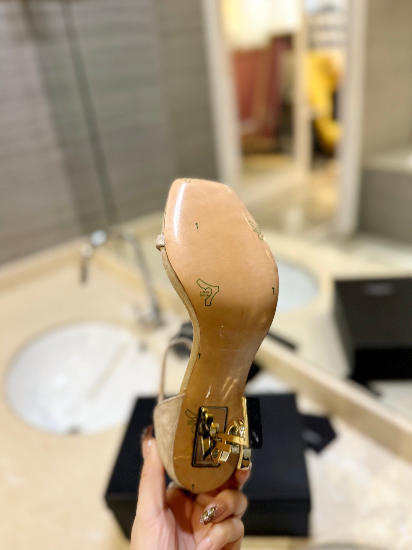 SL OPYUM SANDALS 80 CAMEL SUEDE