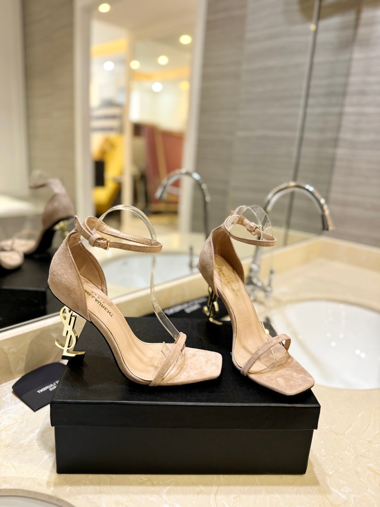 SL OPYUM SANDALS 105 CAMEL SUEDE