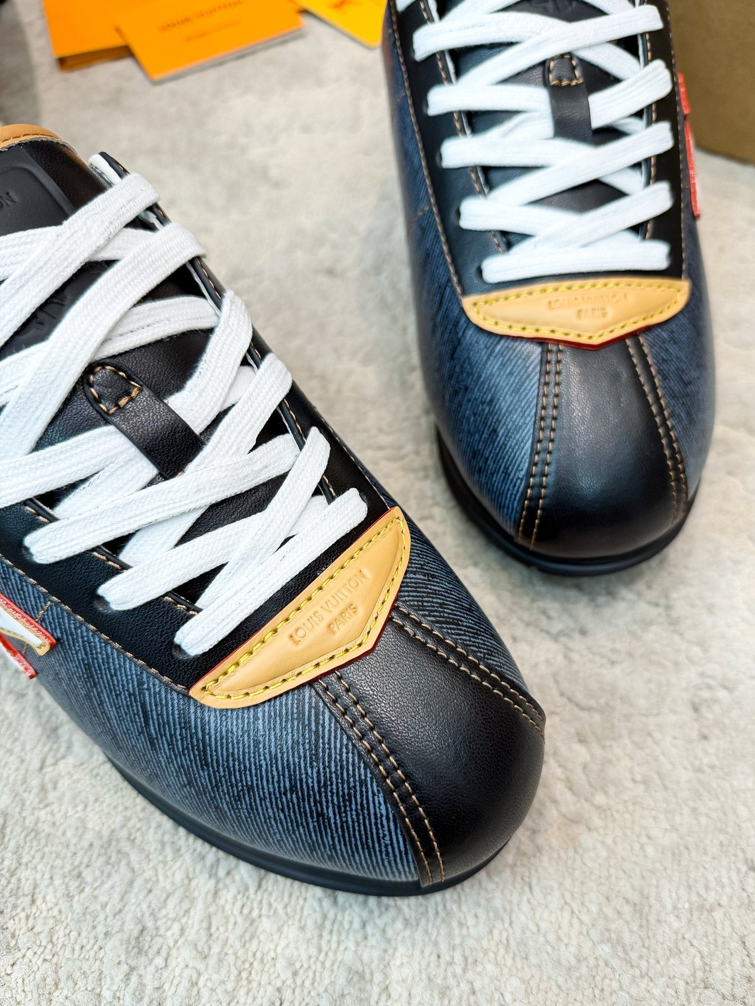 LV 26ss Platform Sneaker Navy Blue Black Cowhide 625419