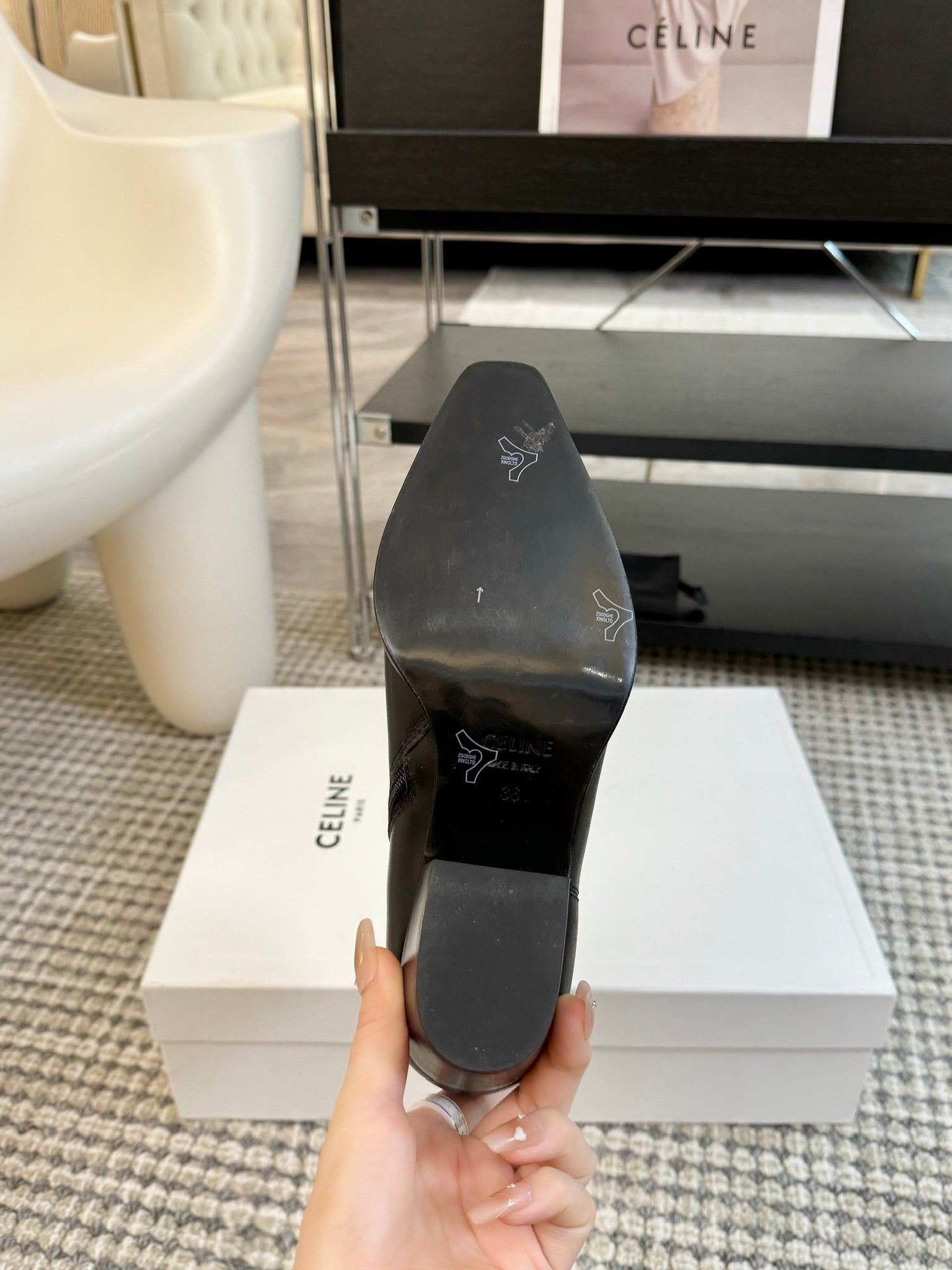 ANKLE BOOTS 45 MM IN BLACK CALFSKIN