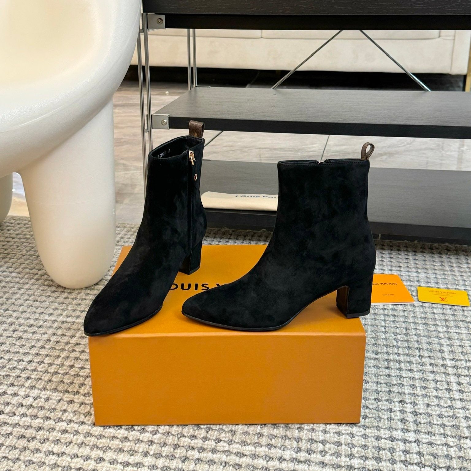 LV Ankle Boots 60mm Black Suede