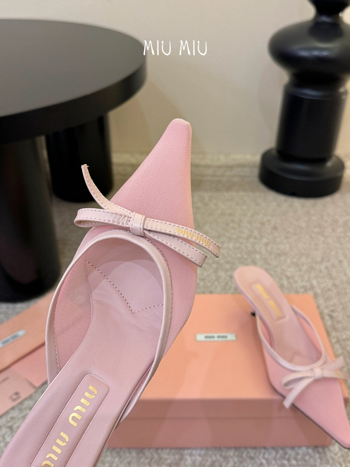 Miu Miu 2026 Pointed Toe High Heels Shoe 45mm Mesh 970396
