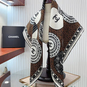 CC Square Scarf 90 CM In Brown Multi-Pattern Silk Twill 231846