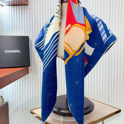 CC Square Scarf 90 CM In Dark Blue Colorful Silk Twill 187427