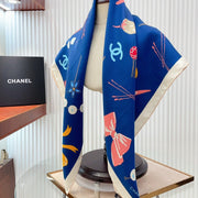 CC Square Scarf 90 CM In Dark Blue Colorful Silk Twill 213690