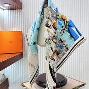 Locomotion Shawl 90 CM In Colorful Silk Twill  225469