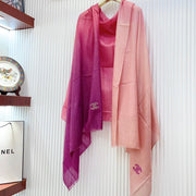 CC Scarf 200 CM In Dark Pink Mix Light Pink Linen Fabric 249937