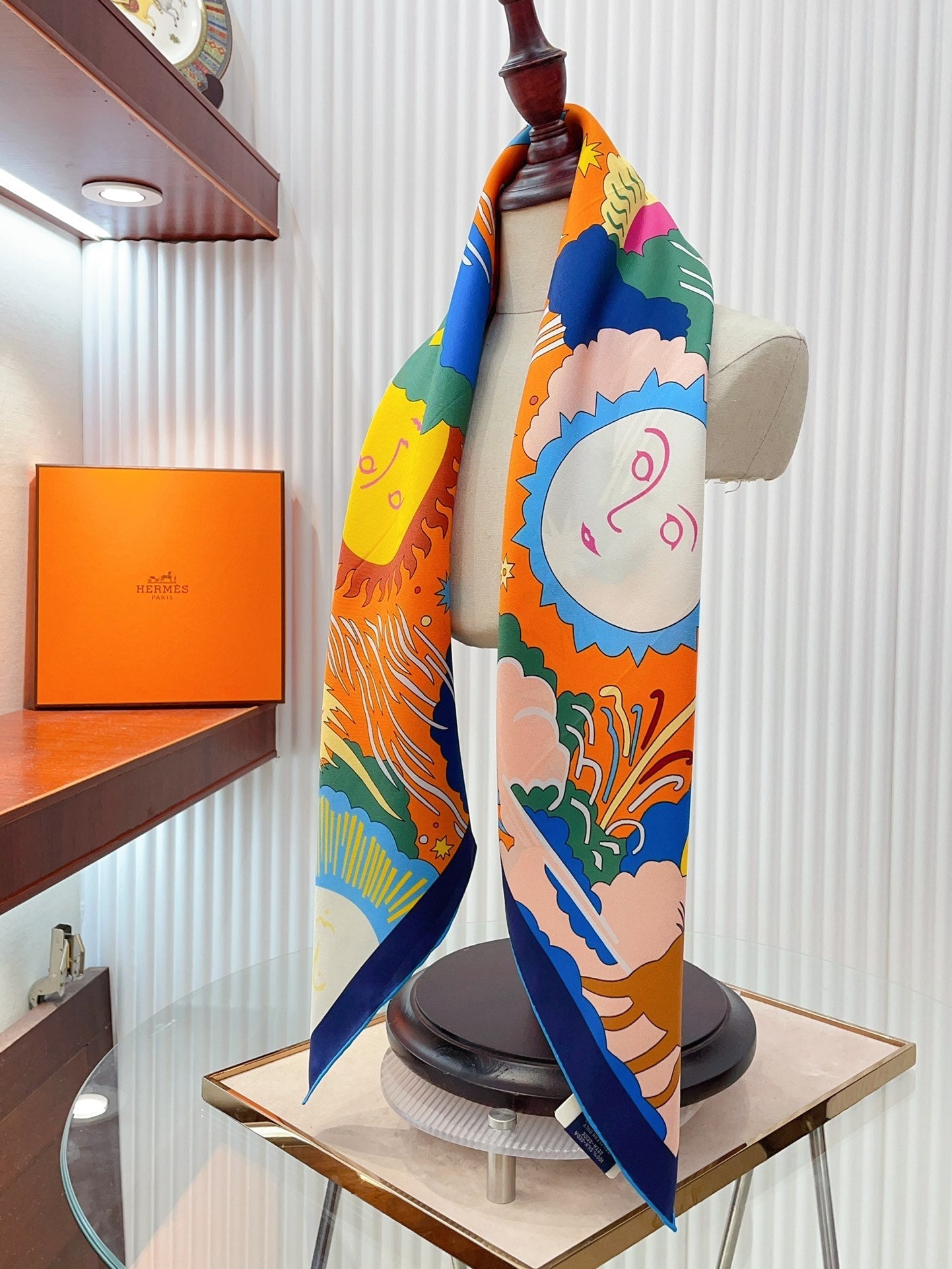 Au Royaume d'Helios Scarf 90 CM In Colorful Silk Twill 271780