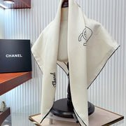 CC Square Scarf 90 CM In White Silk Twill 335845