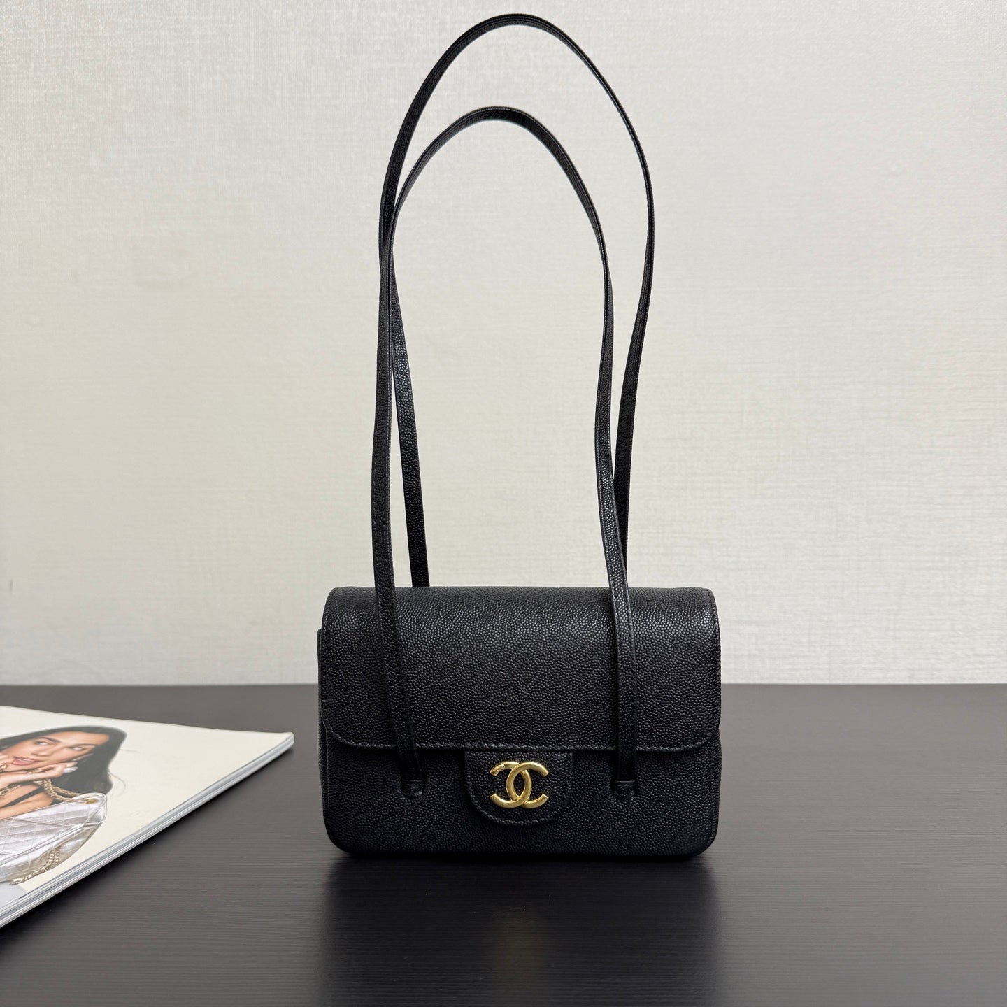 Chanel 26 Shoulder Bag 17 Black Caviar Leather