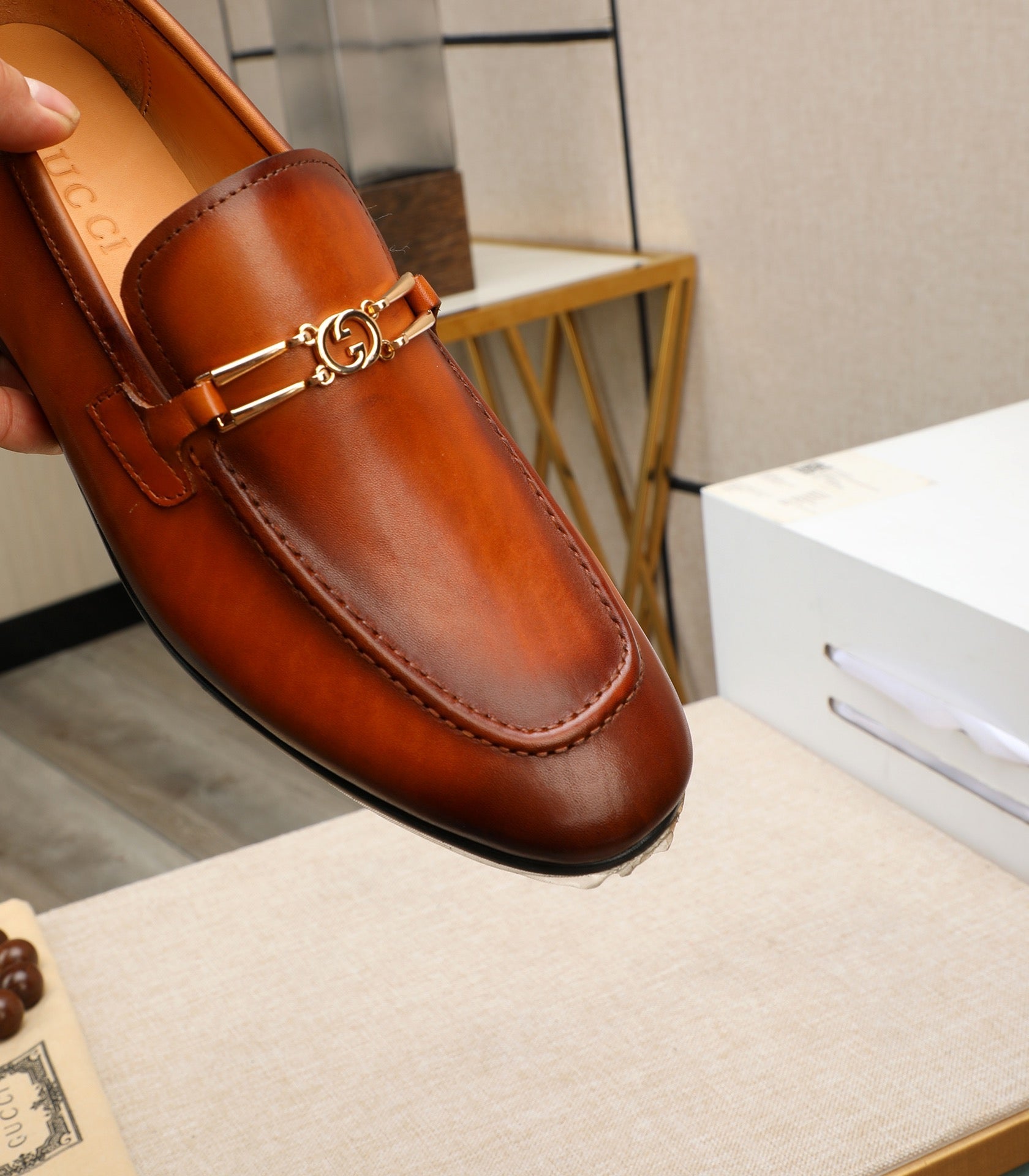 GG Men's Phyllis Loafer Brown Cowhide 526007