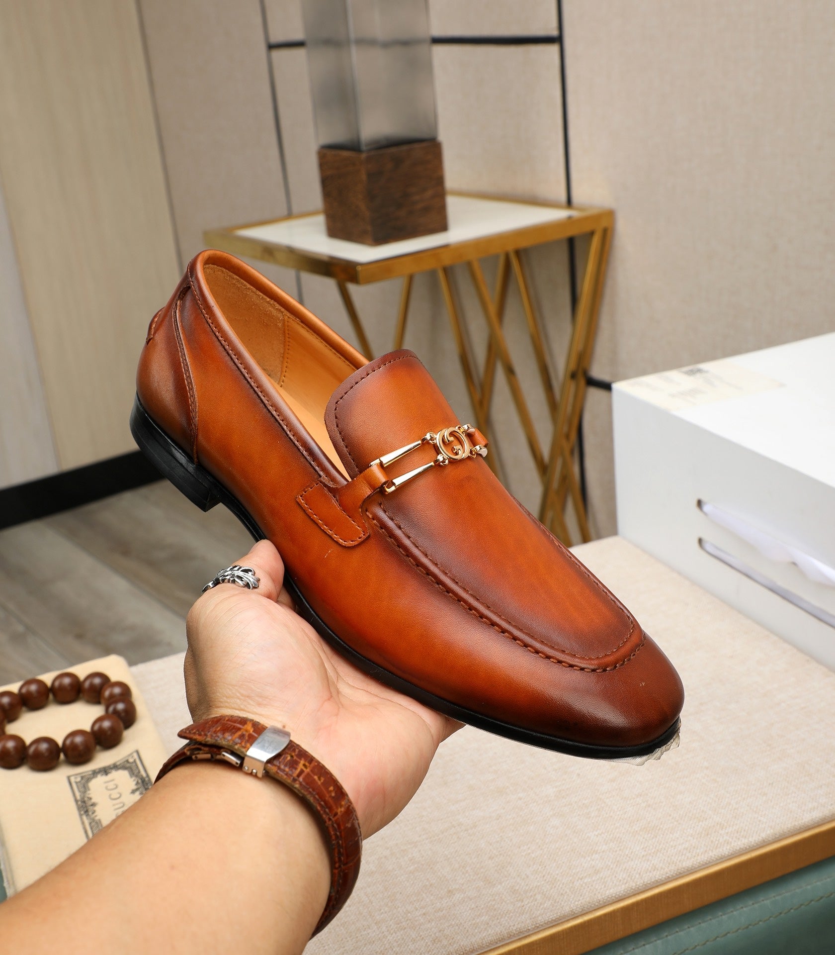 GG Men's Phyllis Loafer Brown Cowhide 526007