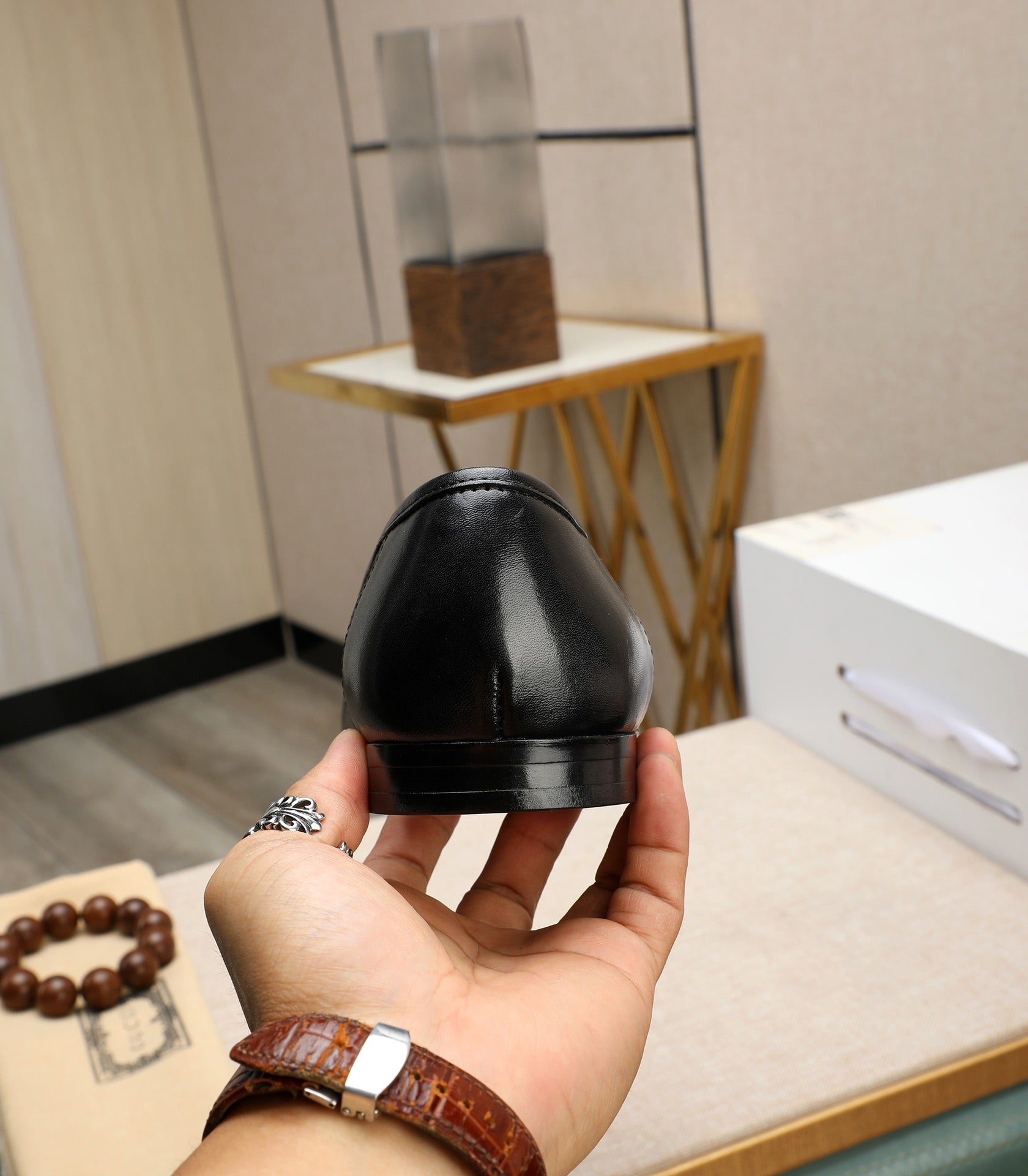 GG Men's Loafer Black Cowhide 526009