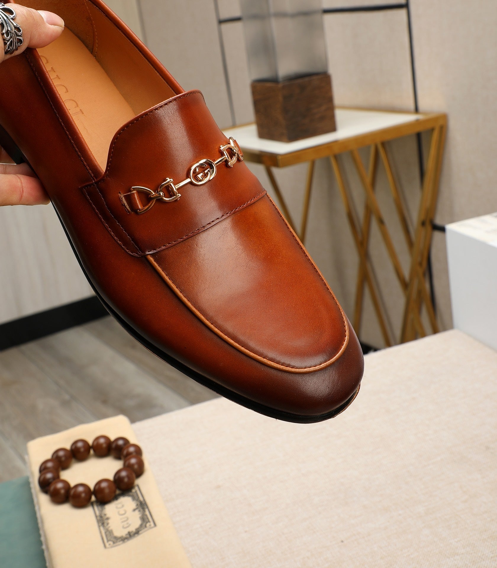 GG Men's Loafer Brown Cowhide 526010