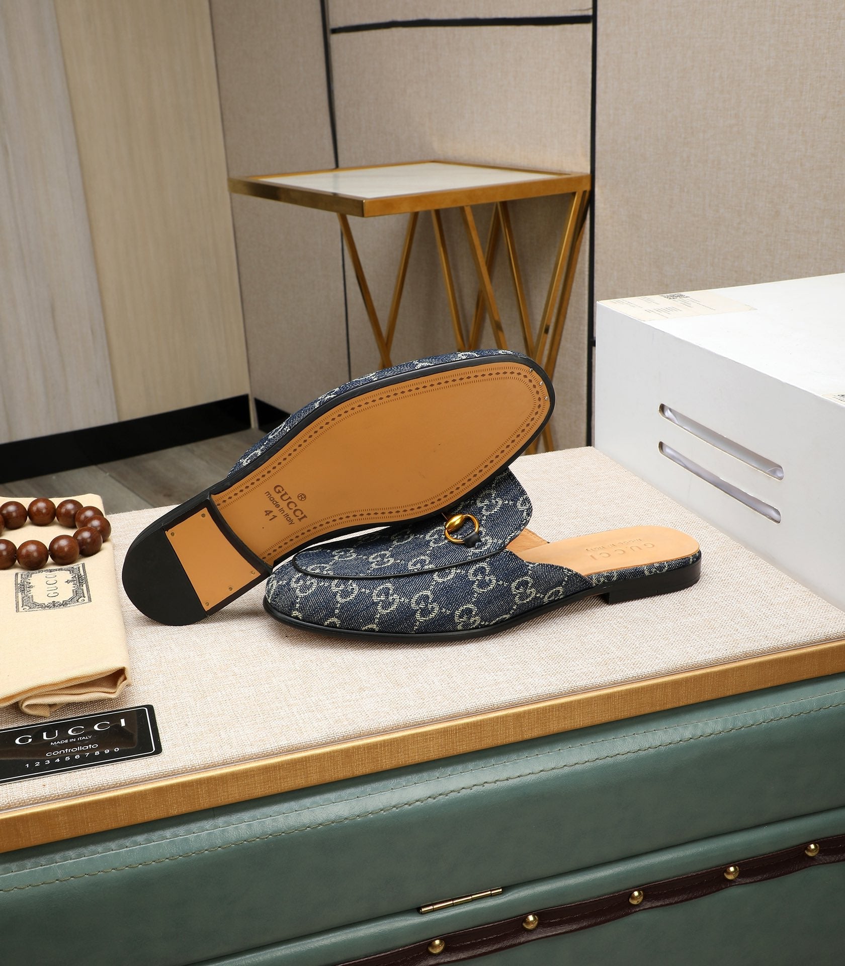 GG Men's Mule Blue Denim 111473