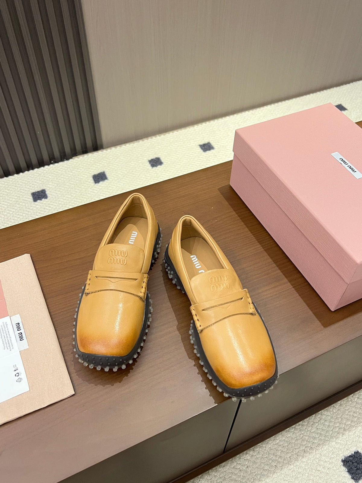Miu Miu 2026 Square Toe Loafers Leather 155998