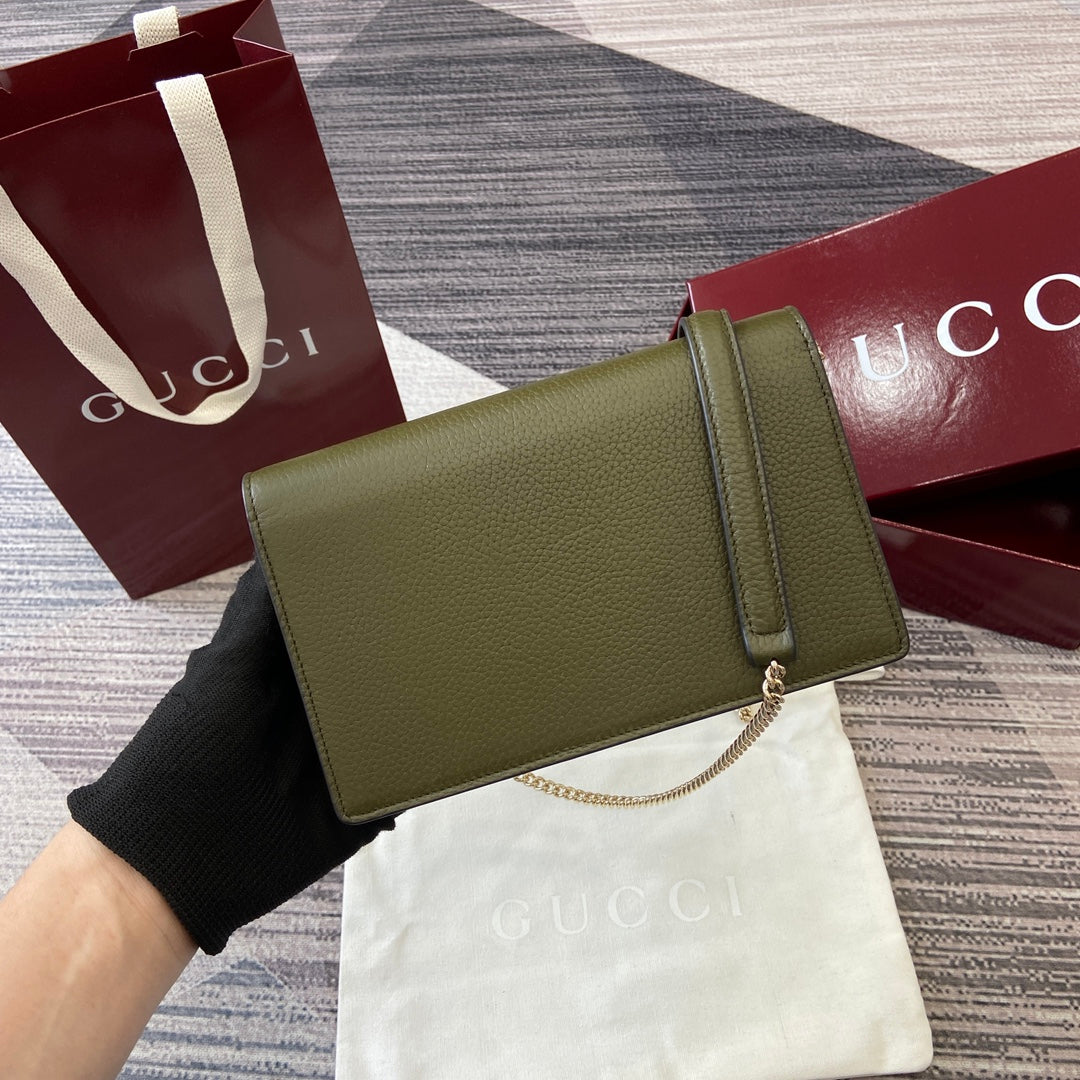 GG Dionysus Chain bag 20cm Green Grained Leather 339610
