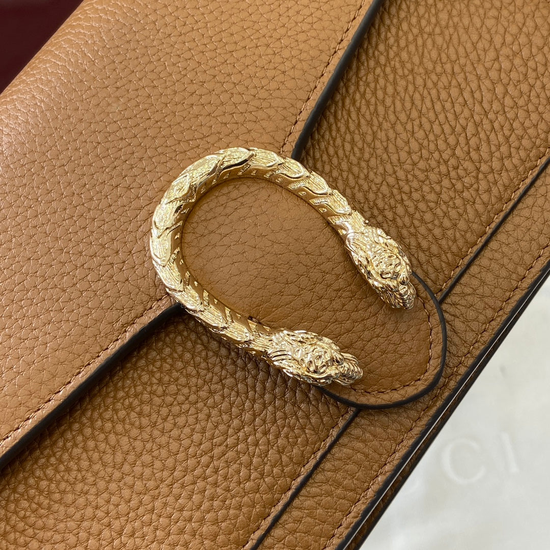 GG Dionysus Chain bag 20cm Brown Grained Leather