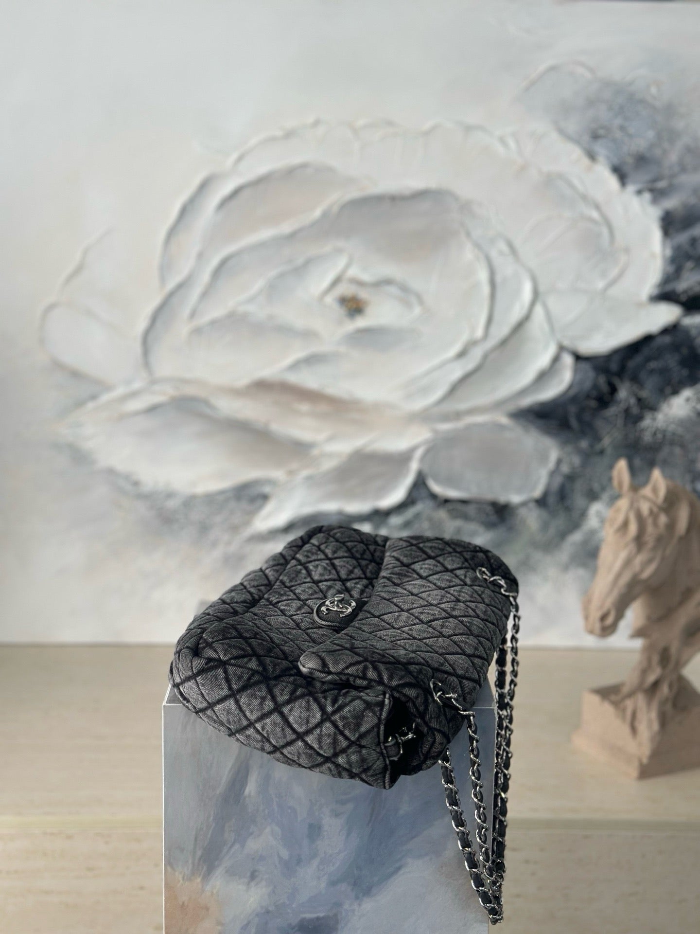 Chanel 2026 Quilted Denimpressions Flap Bag Denim Leather