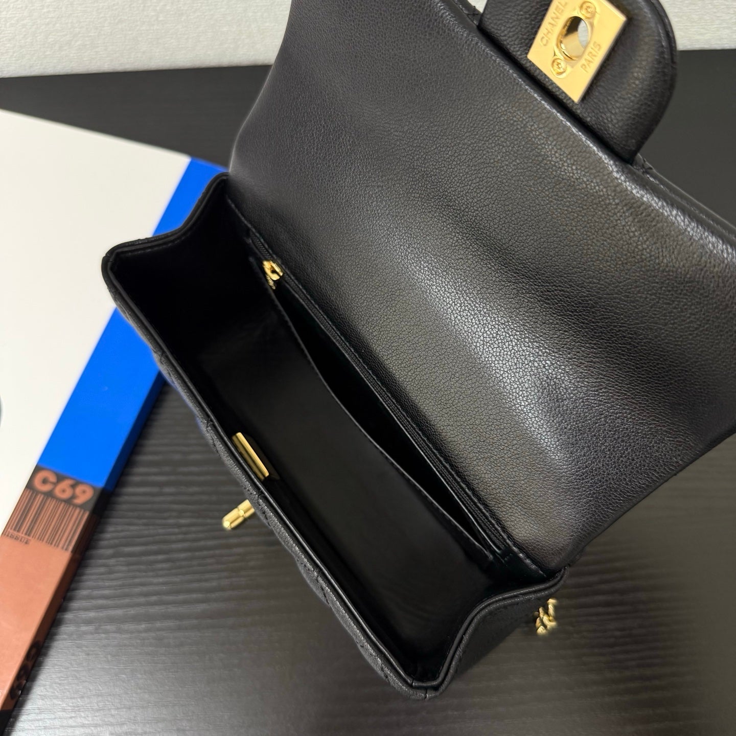 Chanel 2026 Top Handle Flap Bag 20cm with Squirrel Charm Black Calfskin