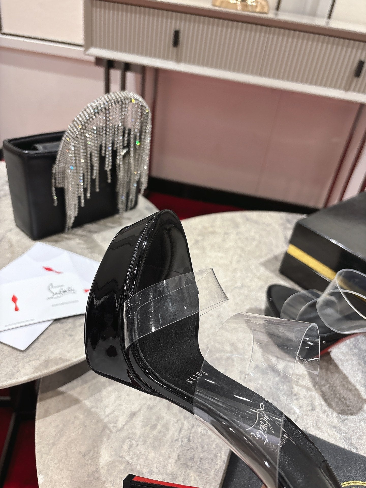 CL Just Nothing Alta 150mm Black Patent Calfskin