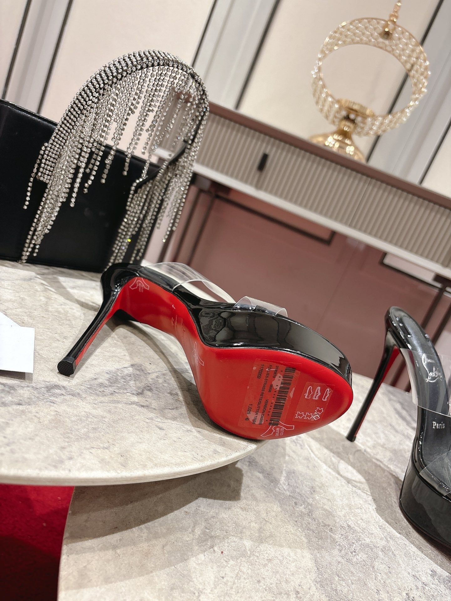 CL Just Nothing Alta 150mm Black Patent Calfskin