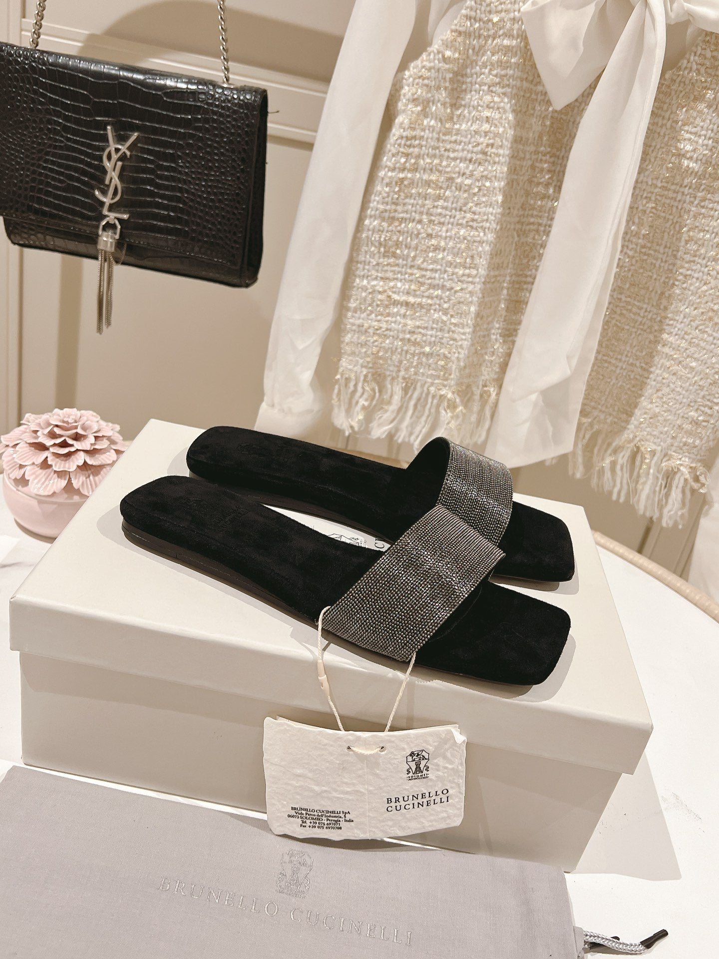 brunello sandal black suede