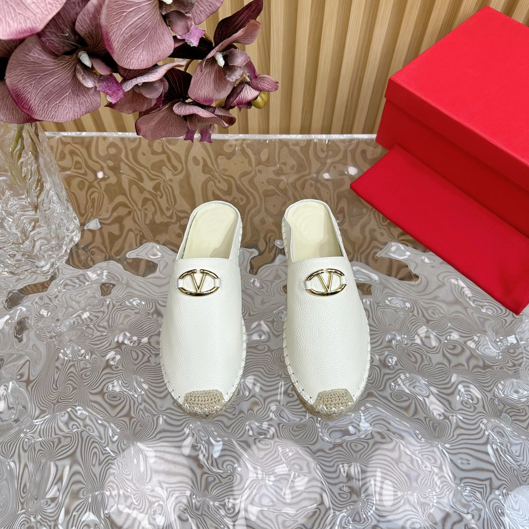 The Bold Edition VLogo Mules White Leather